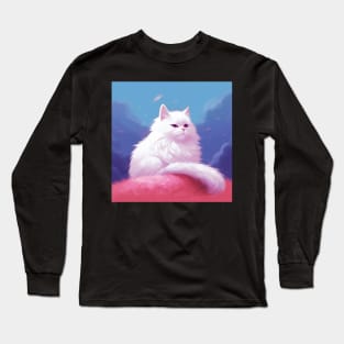 Purely Adorable: The Charm of White Fluffy Cats Long Sleeve T-Shirt